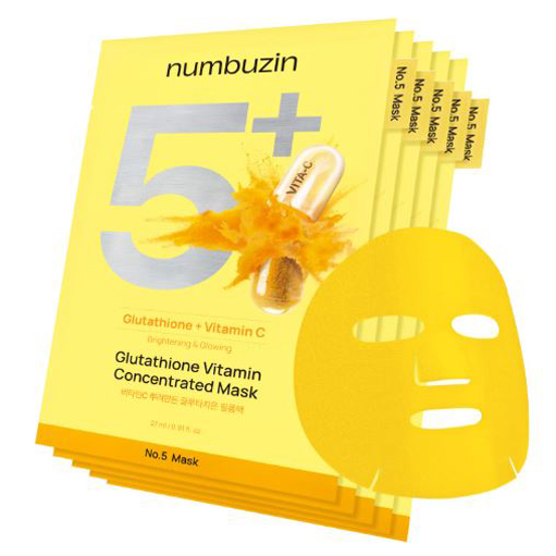 Numbuzin 5 Glutathione Vitamin Concentrated Mask, 5шт